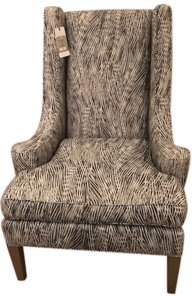 Schumacher Madison Wing Chair Upholstered in Grand Cascade Fabric