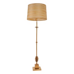 Schumacher Maison Charles Gilt Brass Floor Lamp, Signed, c. 1970