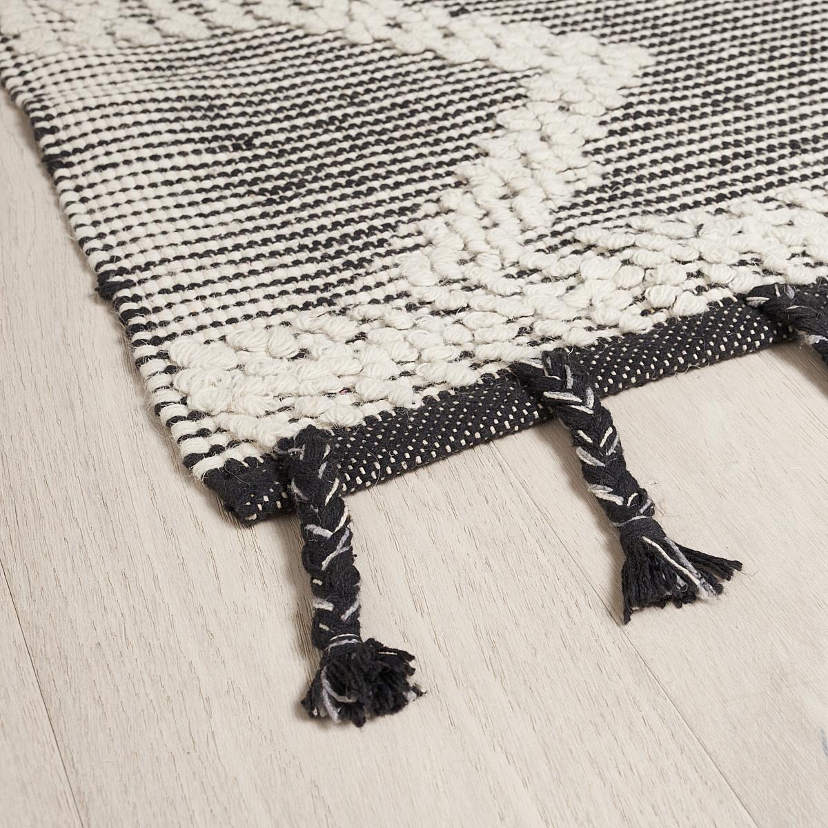 Américain Tapis Schumacher Malta French Knot 8'' x 10'' en anthracite en vente