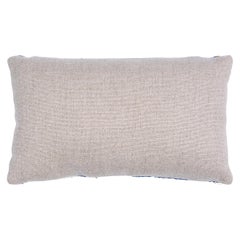 Schumacher Marguerite Embroidery Pillow in Blue & Ochre