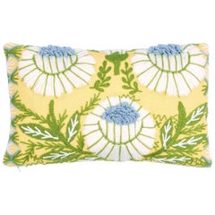 Schumacher Marguerite Embroidery Pillow in Buttercup