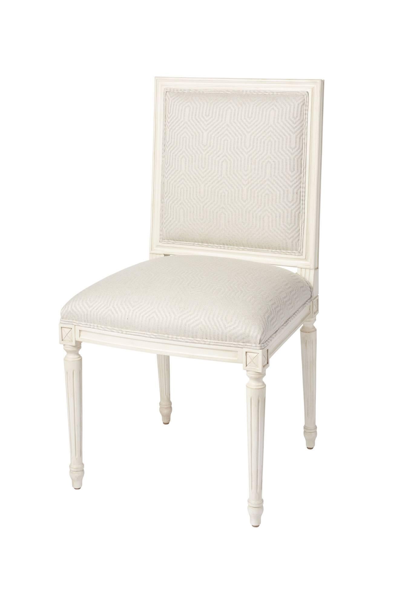 Schumacher Marie Therese Eureka Woven Ziggurat Hand-Carved Beechwood Side Chair For Sale 3