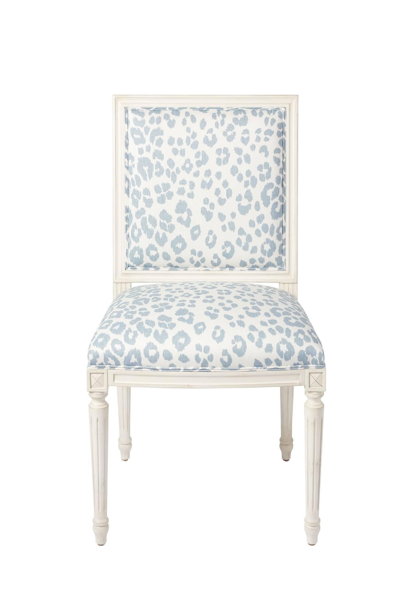 The Marie Therese side chair is a timeless silhouette that features a hand-carved European beechwood frame. Upholstered in the sexy Iconic Leopard pattern; first introduced in the 1970s. This Schumacher Classic pattern is eternally chic! 

Since