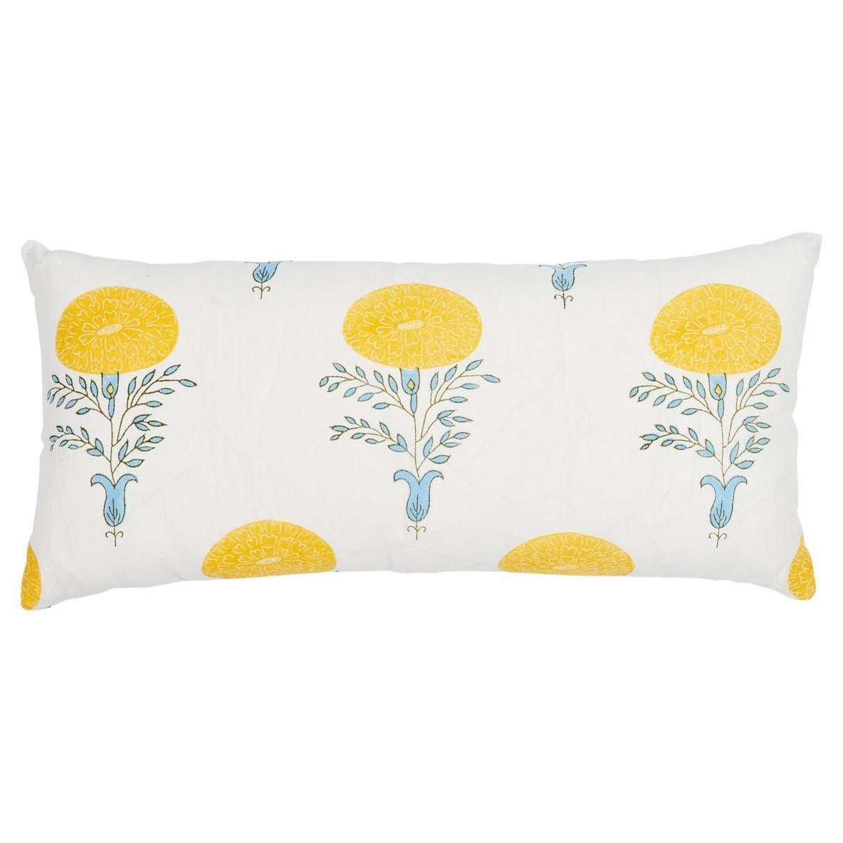 Schumacher Marigold 30" x 14" Pillow in Yellow For Sale