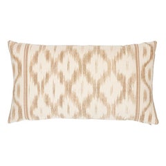 Schumacher Mark D. Sikes Santa Monica Neutral Ikat Lumbar Pillow