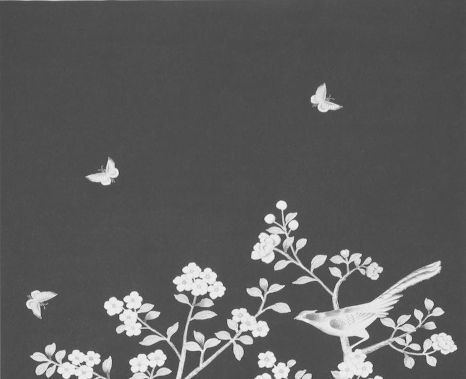 Inspired by an antique Chinese silk panel, this design features exotic birds and cherry blossoms and is true to the original scale. Available as a printed linen and a wallcovering.


Panel Width: 51 3/4