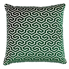 Almohada Schumacher Ming Fret Terciopelo 22" Esmeralda