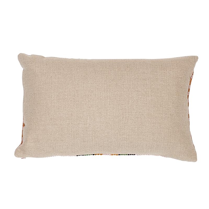 This pillow features Mixco with a knife edge finish. This extraordinary brocade panel is hand-woven and -embroidered on a backstrap loom by master Maya women weavers in Guatemala. Back of pillow is Piet Performance Linen. Pillow includes a