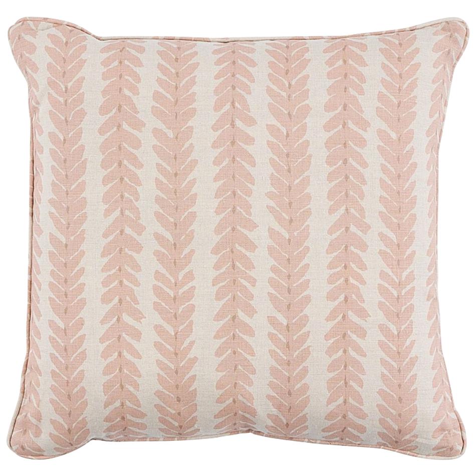 Schumacher coussin en lin à deux faces classique moderne classique Woodperry tissé rose