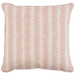 Schumacher Modern Classic Woodperry Woven Pink Two-Sided Linen Pillow