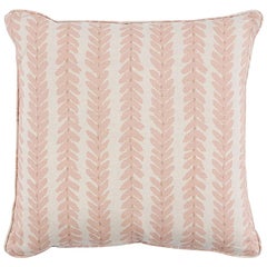 Schumacher Modern Classic Woodperry Woven Pink Two-Sided Linen Pillow