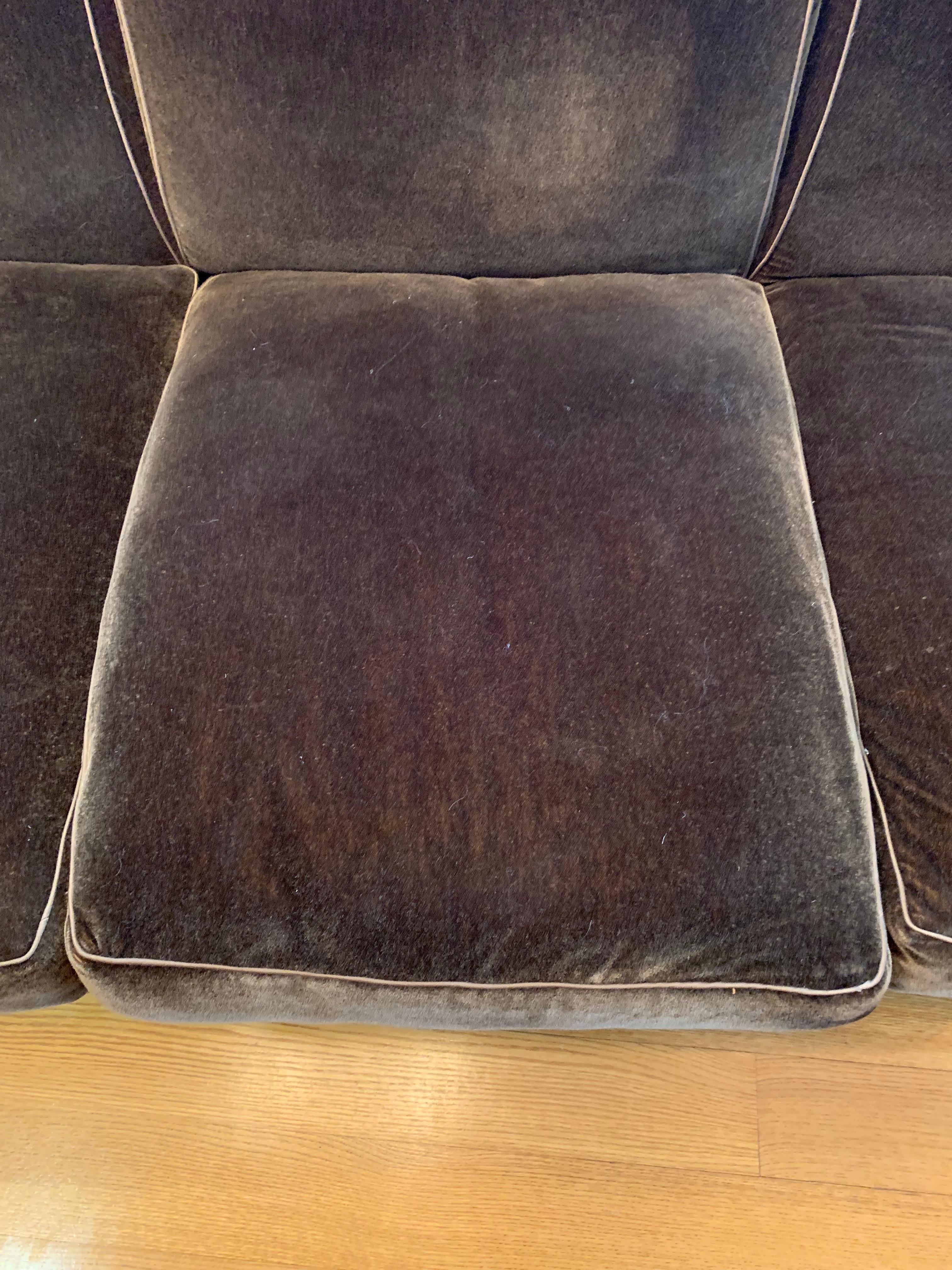 Contemporary Schumacher Mohair Three-Seat Sofa , 2 available  For Sale