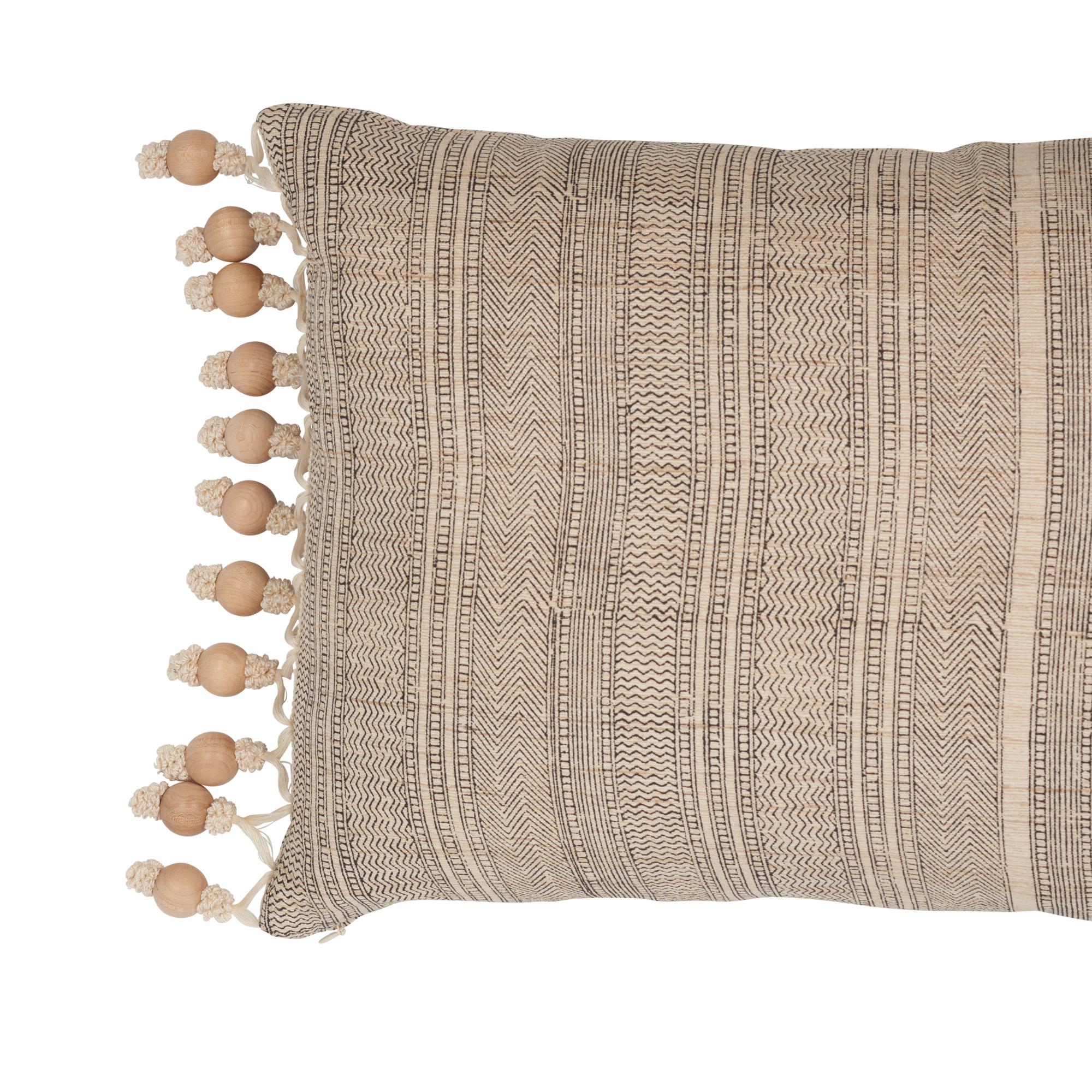 Schumacher Mohave Natural Two-Sided Silk Pillow In New Condition For Sale In New York, NY