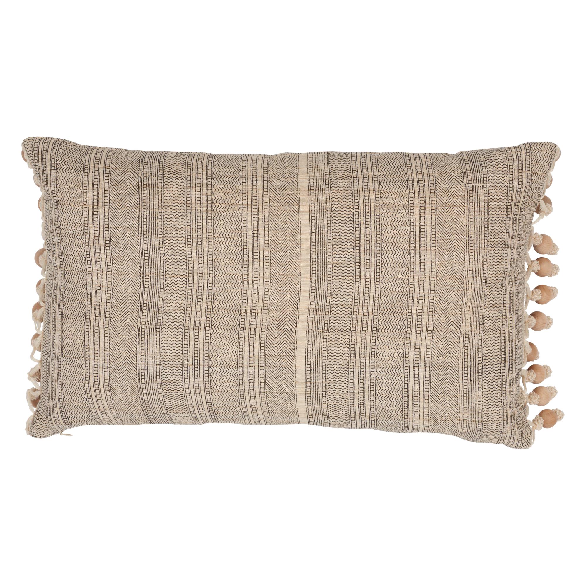 Schumacher Mohave Natural Two-Sided Silk Pillow For Sale