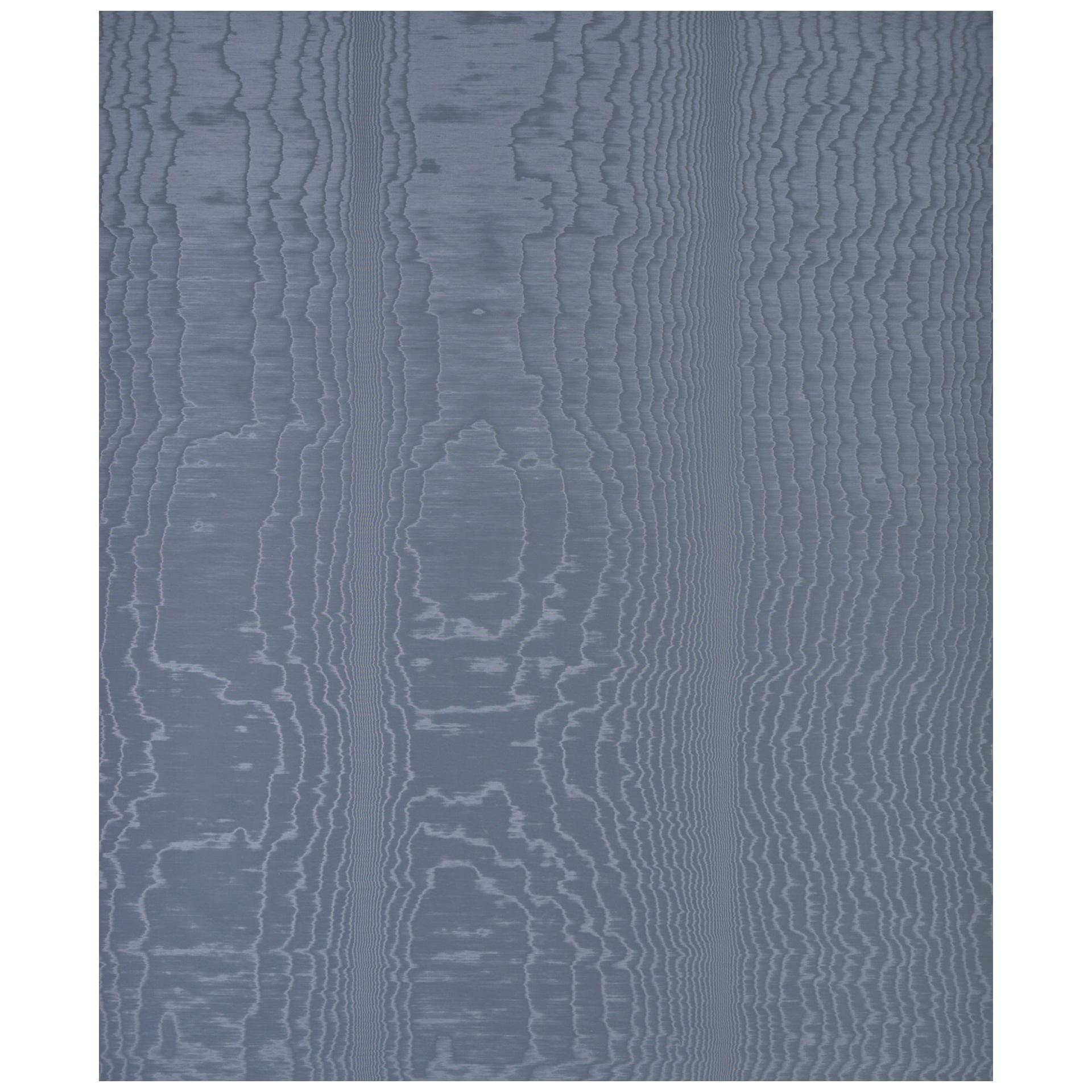 Schumacher Moiré Wall Covering in Ocean For Sale