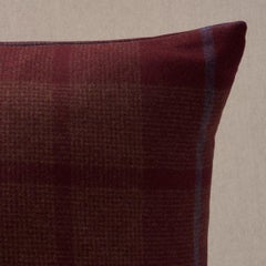 Schumacher Montana Wool Plaid 22" Pillow in Burgundy