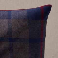 Schumacher Montana Wool Plaid 22" Pillow in Navy
