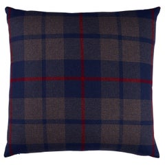Schumacher Montana Wool Plaid 22" Pillow in Navy