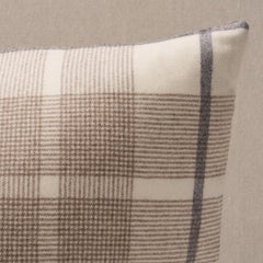 Schumacher Montana Wool Plaid 22" Pillow in Neutral