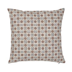 Almohada de lino de algodón Schumacher Mottley Grid Wren