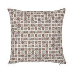 Schumacher Mottley Grid Wren Cotton Linen Pillow