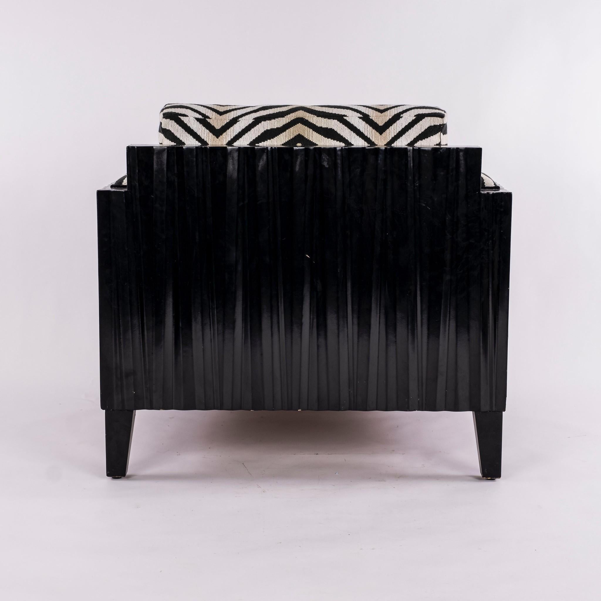Schumacher Neisha Crosland Deco Style Club Chair In Good Condition In Houston, TX