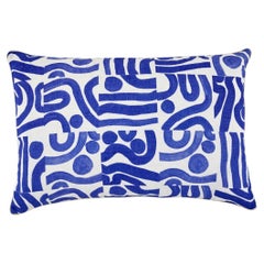 Schumacher Ocean in Blue 16" x 24" Lumbar Pillow