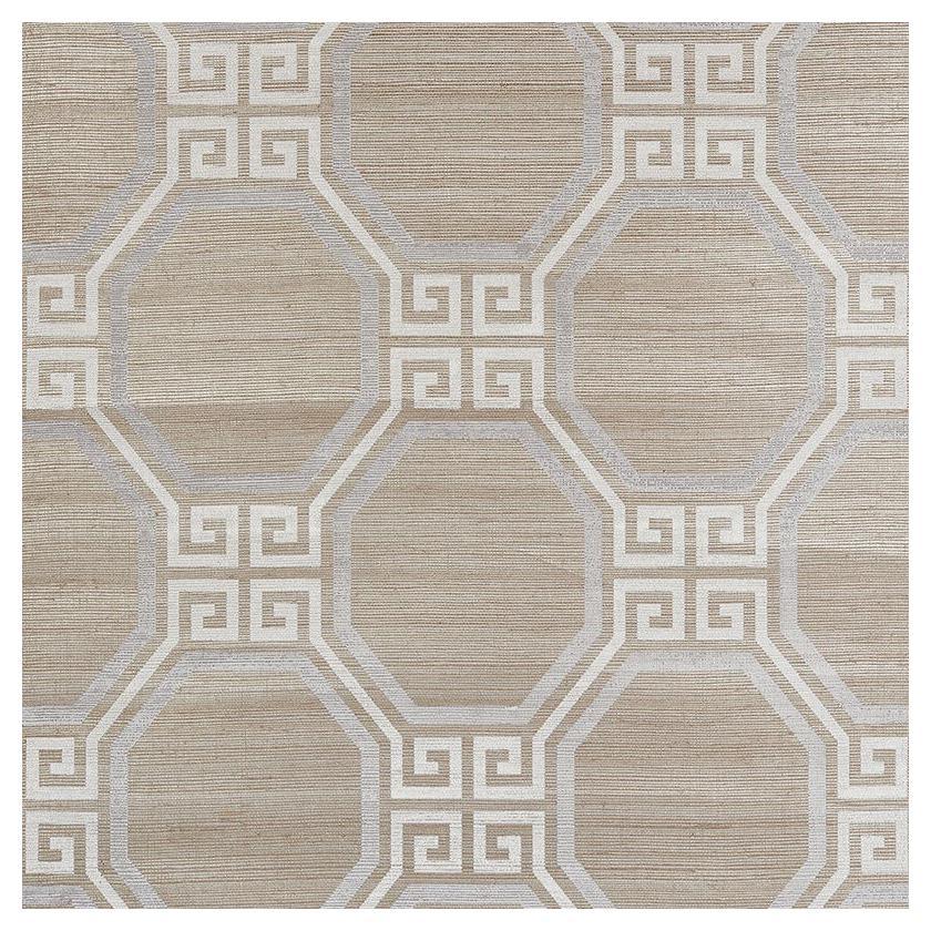 Schumacher Octavia Hemp Shimmer Wallpaper In Quartz