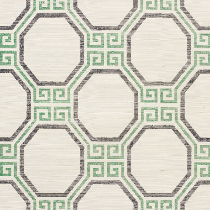 Schumacher Octavia Sisal Wallpaper in Jade