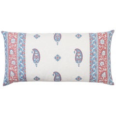 Schumacher Ojai Paisley Mark D. Sikes Red Two-Sided Lumbar Pillow