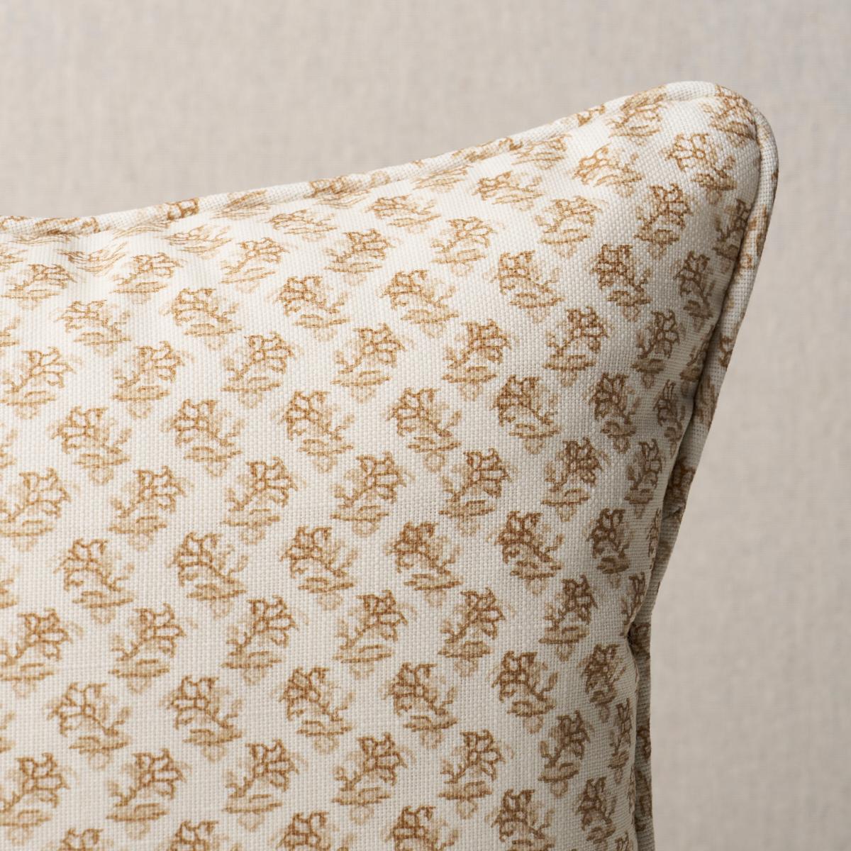 This pillow features Oleander Indoor/Outdoor by Mark D. Sikes with a self welt finish. Inspired by traditional Indian block prints, Oleander Indoor/Outdoor in leaf green by Mark D. Sikes is a stylish high-performance fabric that can stand up to the
