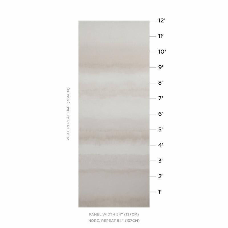 Capturing the look of artisanal processes like ikat or shibori, this 12-foot tall panel wallcovering has a soft, watercolor effect and alludes to a lush seascape or landscape.

Panel Width: 54