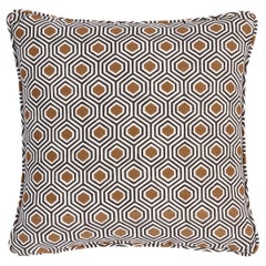 Schumacher Otis Hand Print 16" Pillow in Dark Neutral