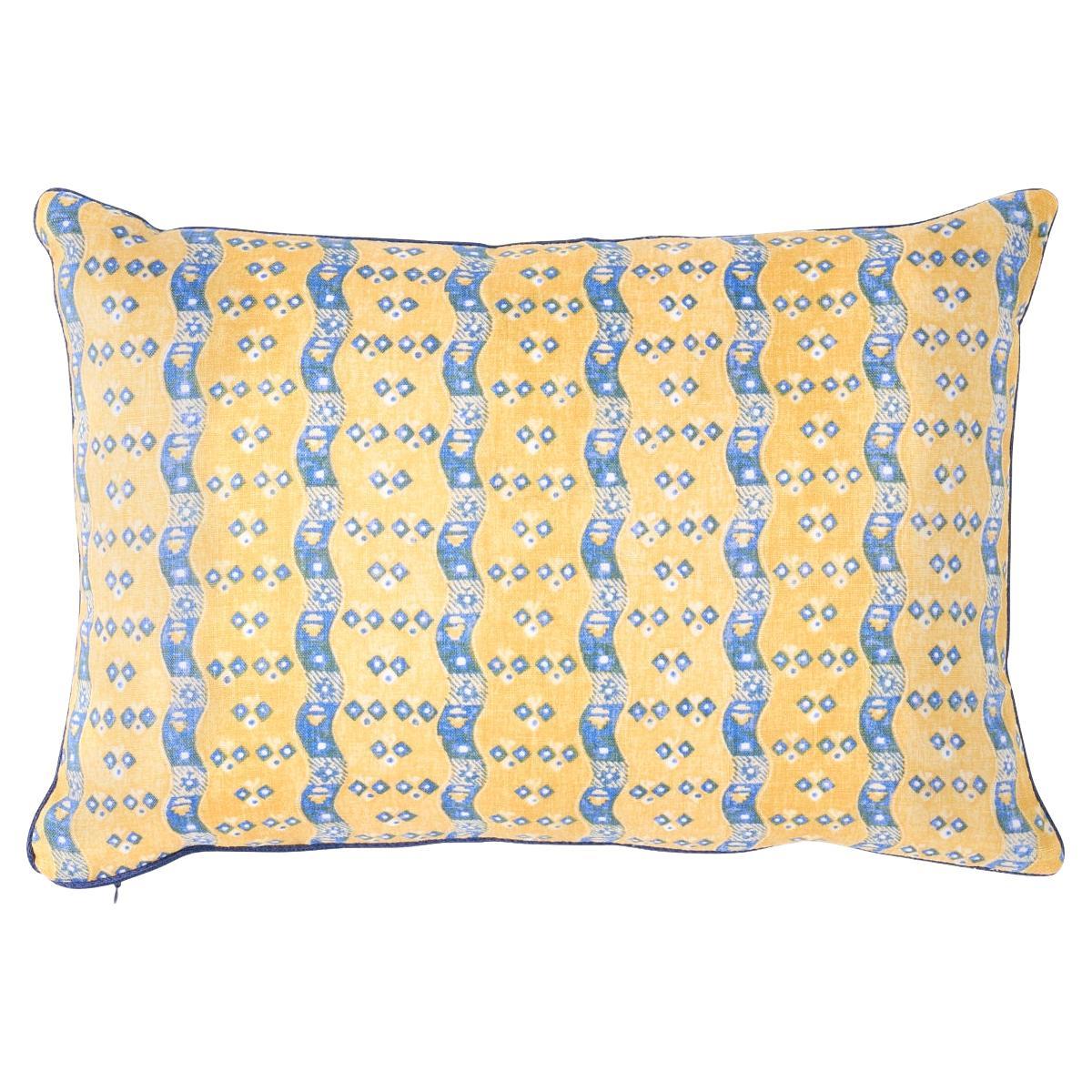 Schumacher Ottilie Stripe Pillow Yellow For Sale
