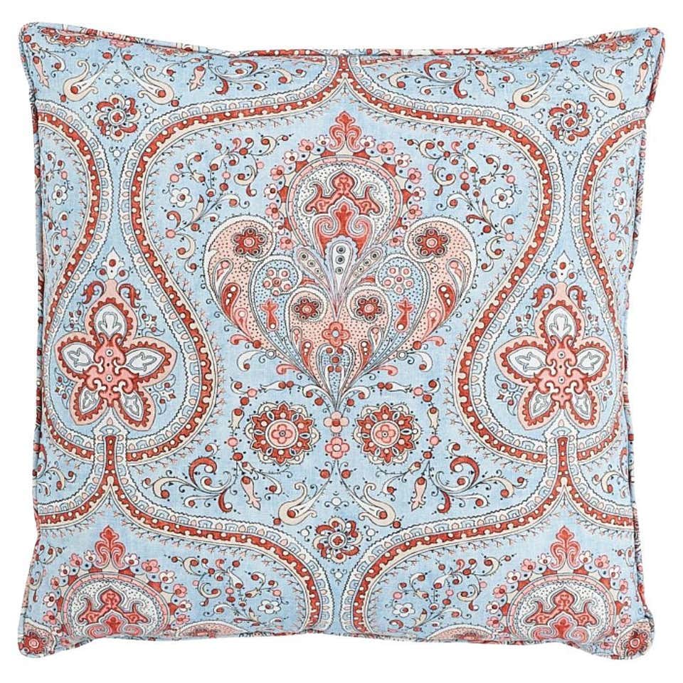 'Paisley' Contemporary, Traditional Fabric in Hot Pink on Tea Stain For ...