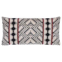 Schumacher Parvin Velvet 24" x 12" Pillow in Black & Ivory