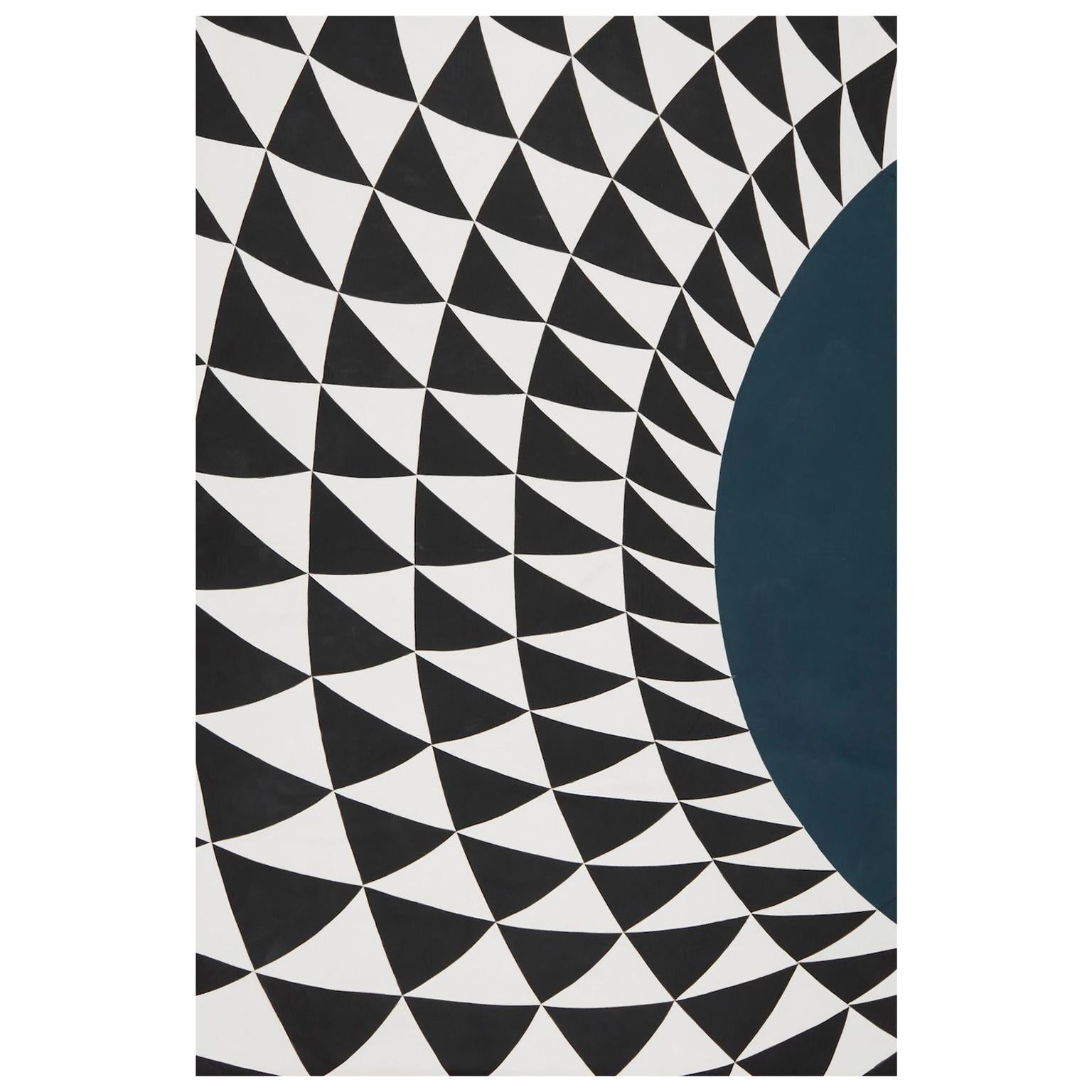 Schumacher Patterson Flynn Astaire Handstitched Leather Geometric Rug For Sale