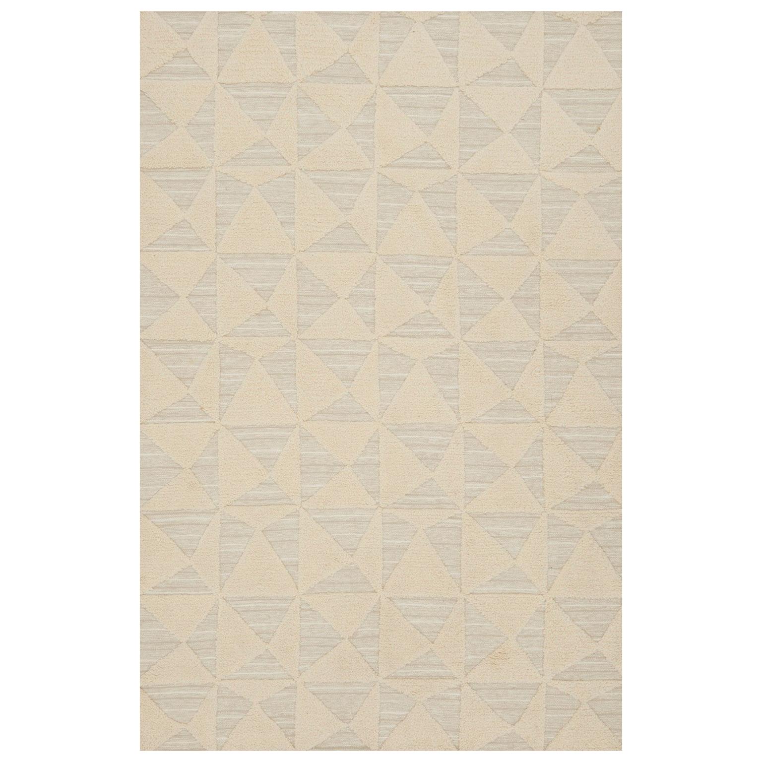 Schumacher Patterson Flynn Martin Gerrits Handwoven Wool Silk Geometric Rug