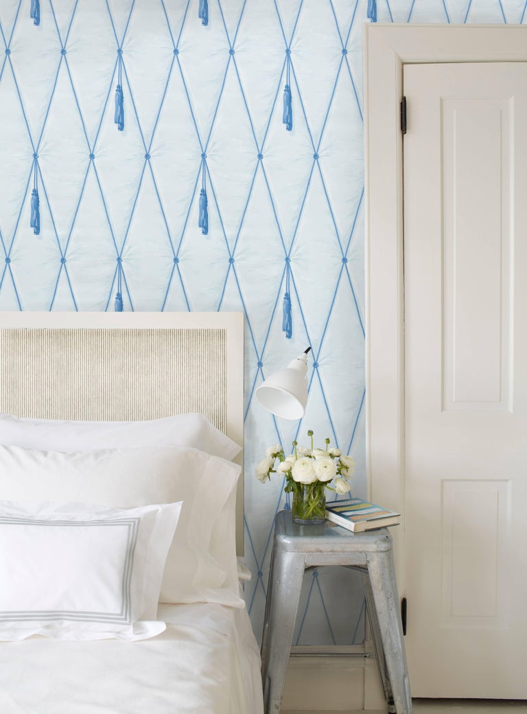 Schumacher Paul Poiret Drapery Wallpaper in Blush For Sale at 1stDibs