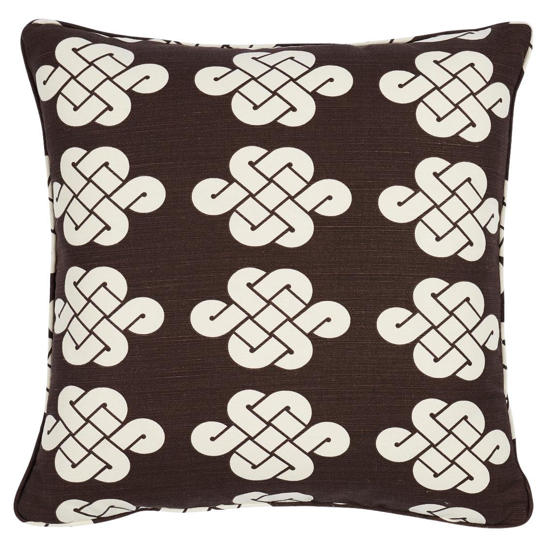 Schumacher Penelope Knot 20" Pillow in Brown