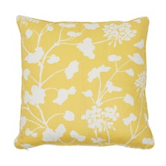 Schumacher Pennick Chintz Amarillo Almohada de algodón de dos caras