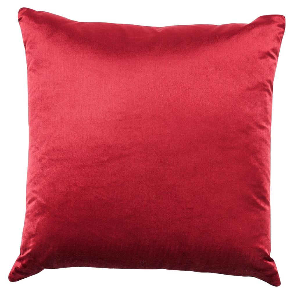 Schumacher Performance Silk Velvet Pillow In Merlot For Sale