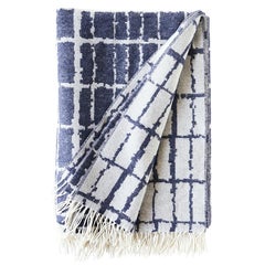 Schumacher Plaid Throw in Navy
