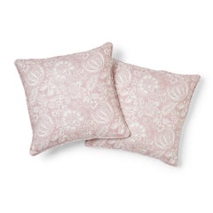 Schumacher Pomegranate Print Petal Two-Sided Linen Pillow