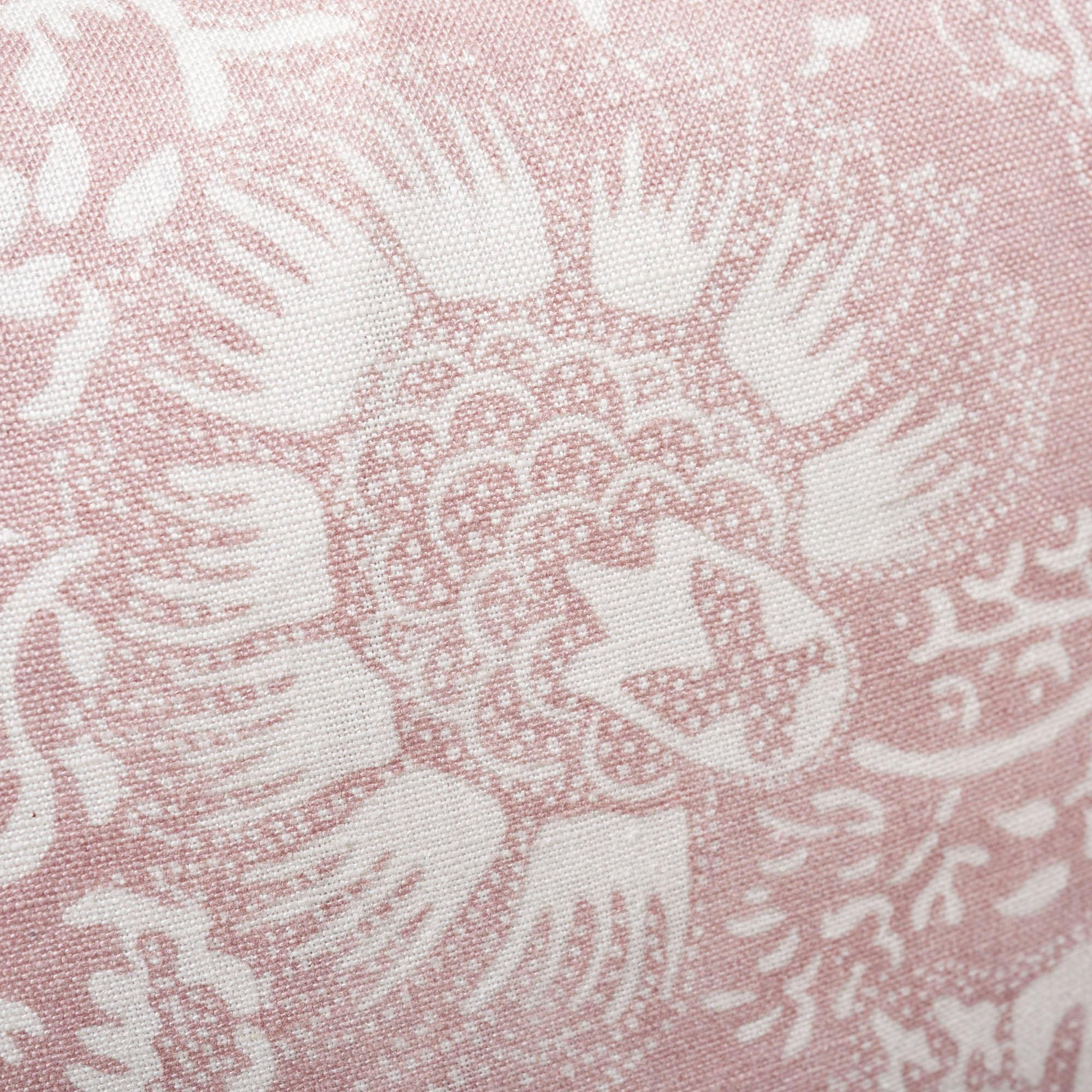 Modern Schumacher Pomegranate Print Petal Two-Sided Linen Pillow For Sale