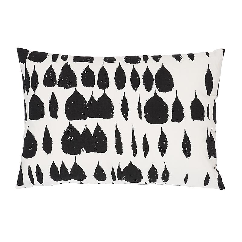 This pillow features Queen of Spain Fabric (Item# 175200) with a Knife Edge finish. Introduced in 1963 and still fresh today, this pattern has a lively, painterly quality- and is a wonderful example of mid-century design. Pillow includes a