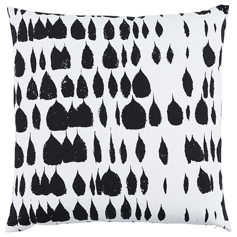 Schumacher Queen of Spain Mid-Century Black White Two-Sided 22" Cotton Pillow