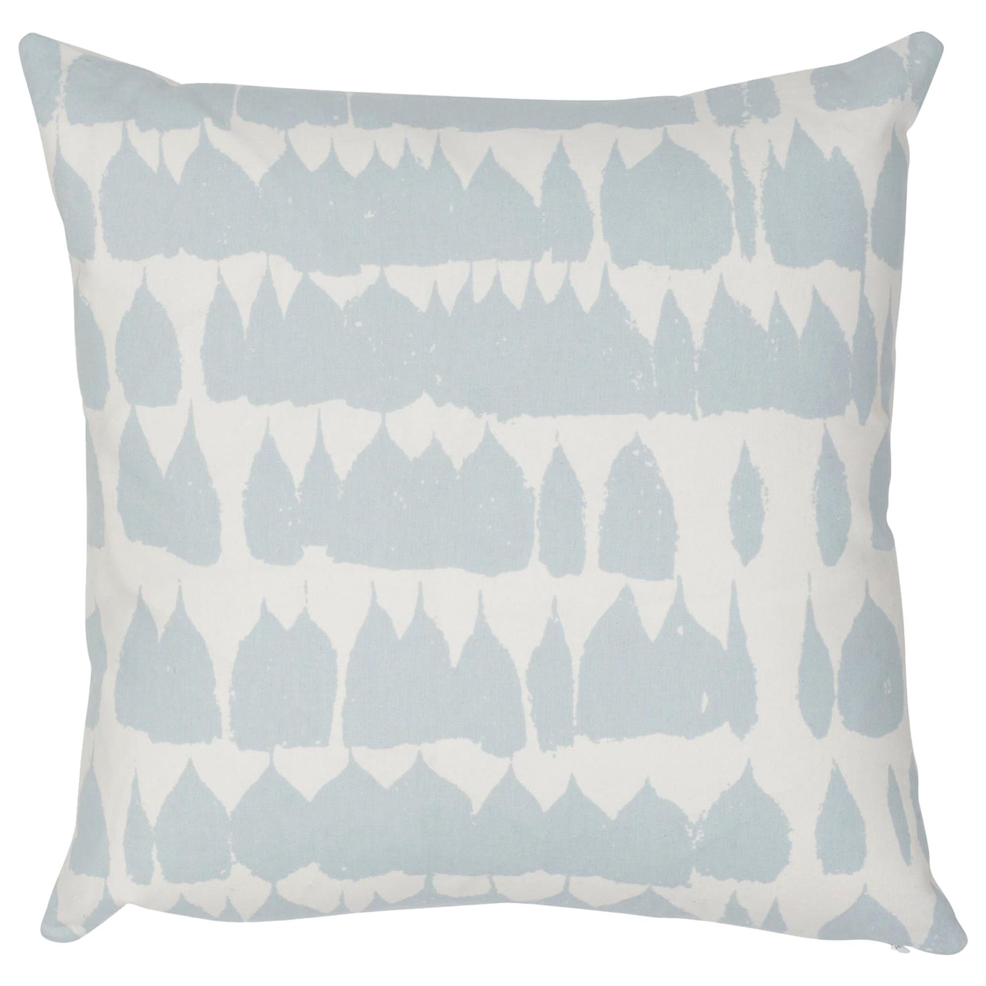 Schumacher Queen of Spain Sky Cotton Two-Sided Pillow