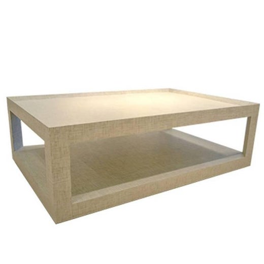 Schumacher Idian Mitsu Weave Pearl Color Fabric Wrapped Tail Table For At 1stdibs Schumacher Idian Mitsu Weave Pearl, Fabric Covered Console Table