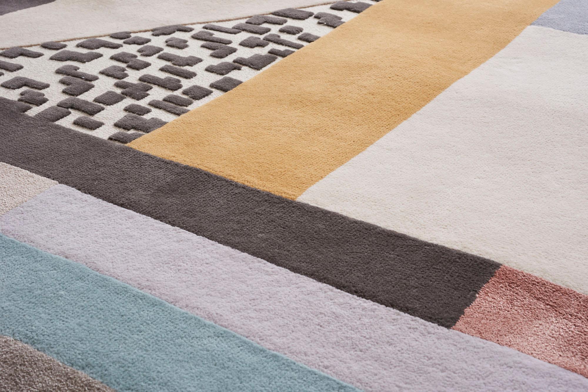 Fait main Tapis Schumacher Ratio en laine et soie tuftées à la main par Patterson Flynn